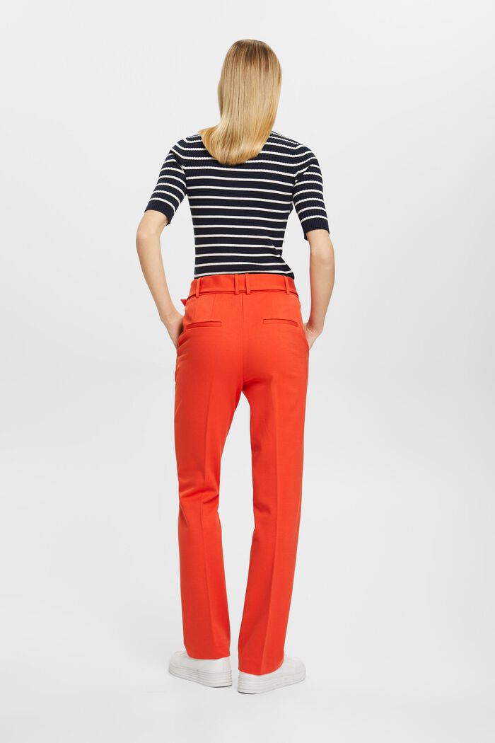Pantaloni a vita alta con cintura, ORANGE RED, detail image number 3