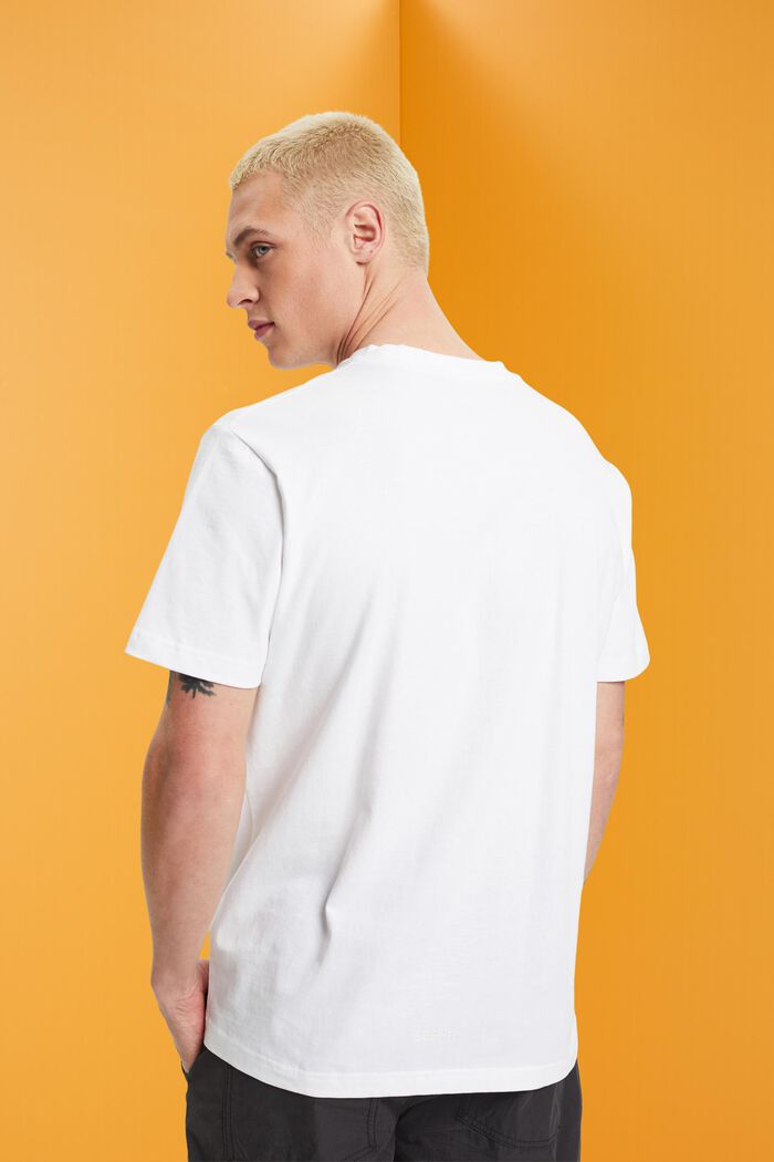T-shirt in cotone sostenibile con motivo a cuore, WHITE, detail image number 3