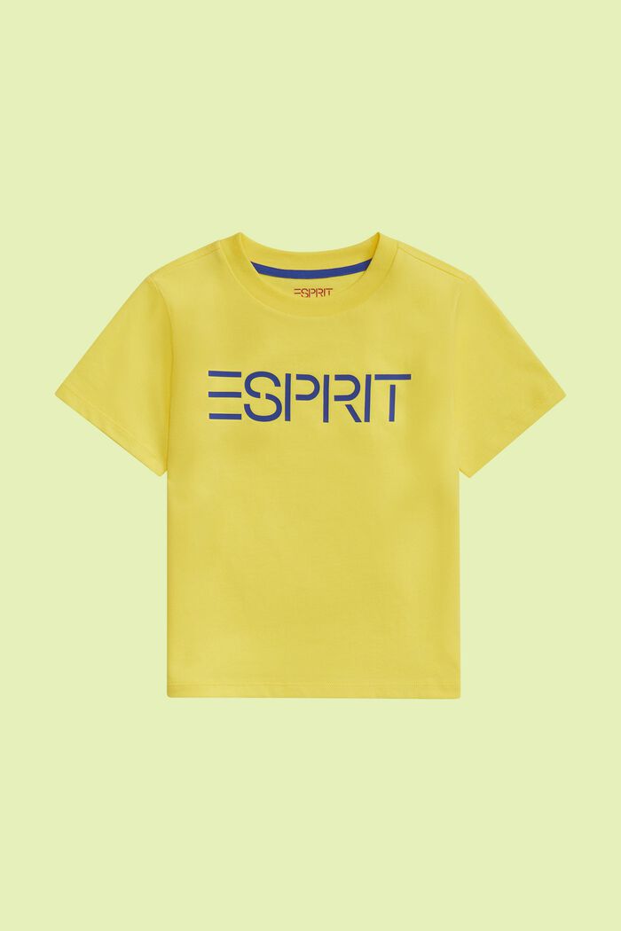 T-shirt con logo in cotone biologico, YELLOW, detail image number 0