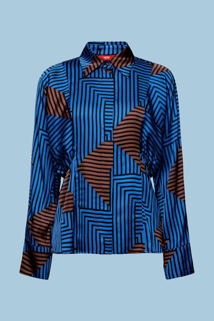 Blusa in raso a pipistrello, BRIGHT BLUE, detail image number 7