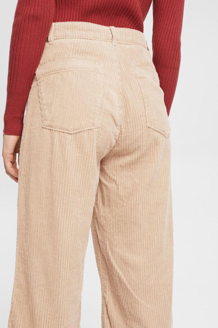 Pantaloni in velluto cropped a gamba larga, BEIGE, detail image number 4
