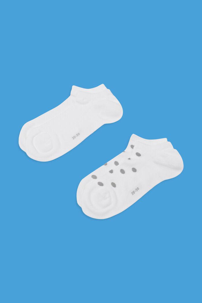 Calze da sneakers in confezione da 2, cotone biologico con struttura in mesh, NEW WHITE, detail image number 1