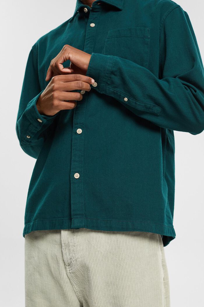 Maglia robusta in twill, DARK TEAL GREEN, detail image number 2
