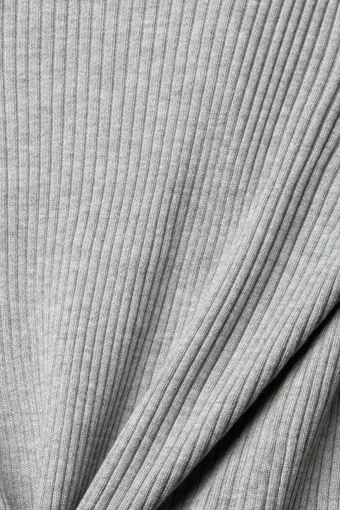 Cardigan a coste con orlo a fazzoletto, LIGHT GREY, detail image number 4
