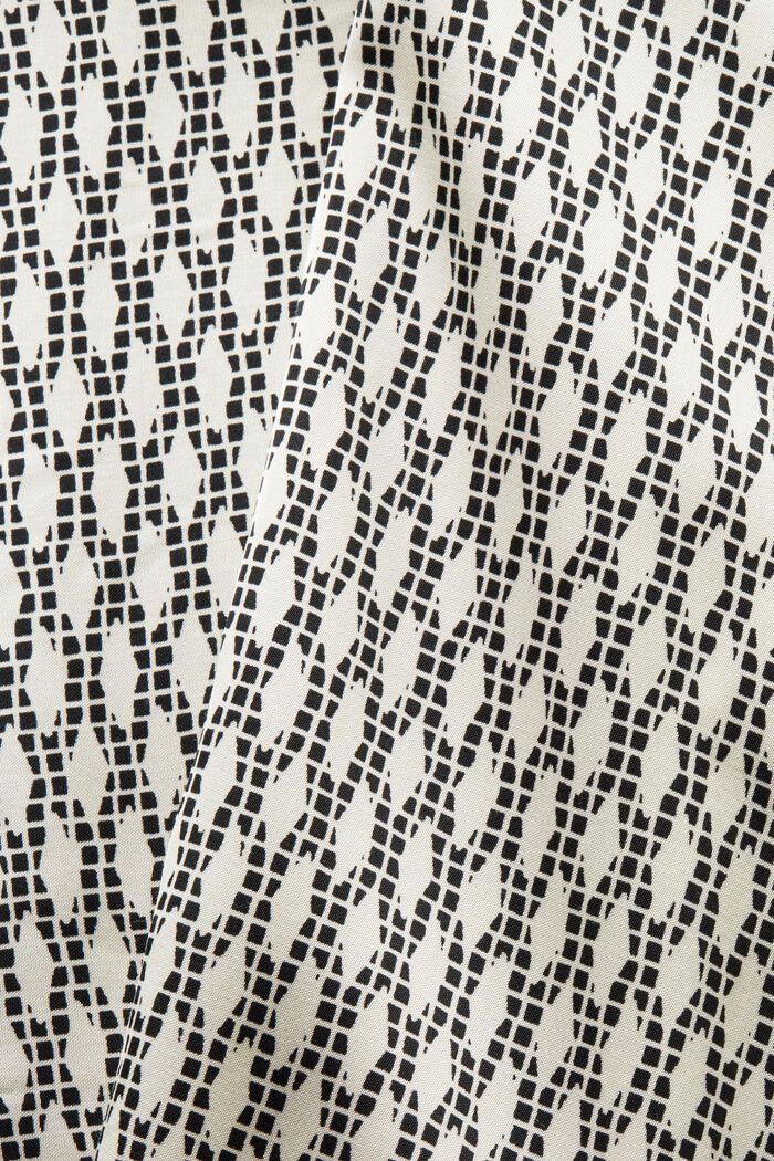 Camicia blusata in raso stampato, BLACK, detail image number 5
