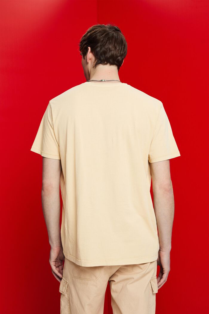 T-shirt 100% cotone lavato, SAND, detail image number 3