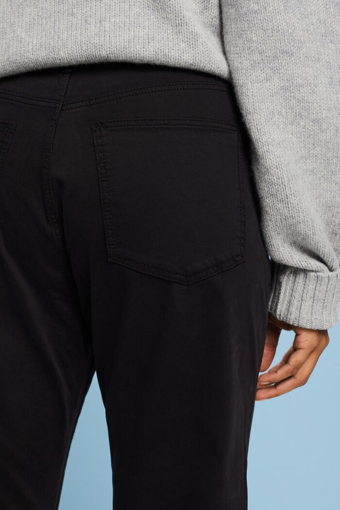 Pantaloni slim fit in twill, BLACK, detail image number 4