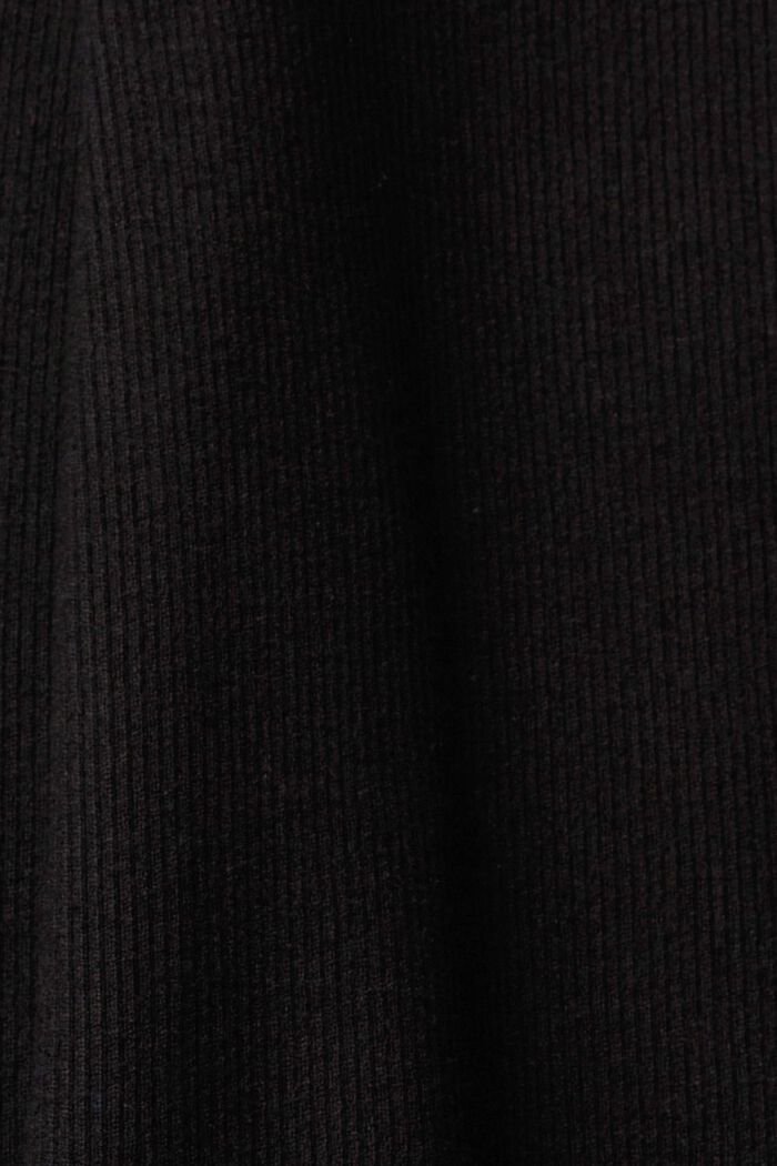 Pantaloni a vita alta in maglia a coste, BLACK, detail image number 1