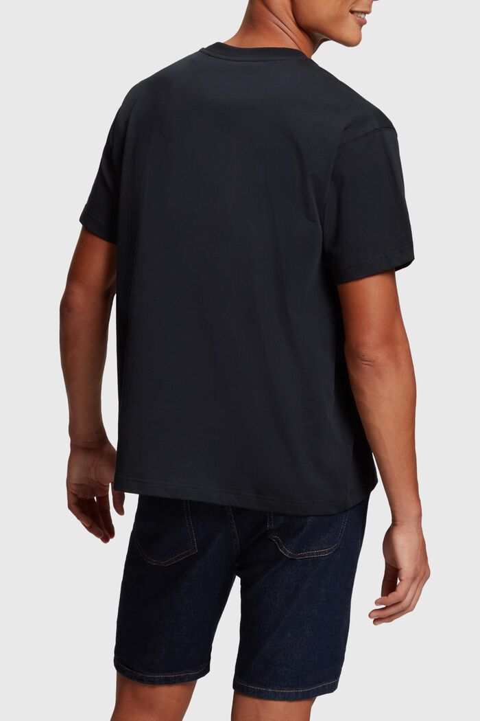 T-shirt con applicazione del logo costituita da piccole borchie, BLACK, detail image number 1