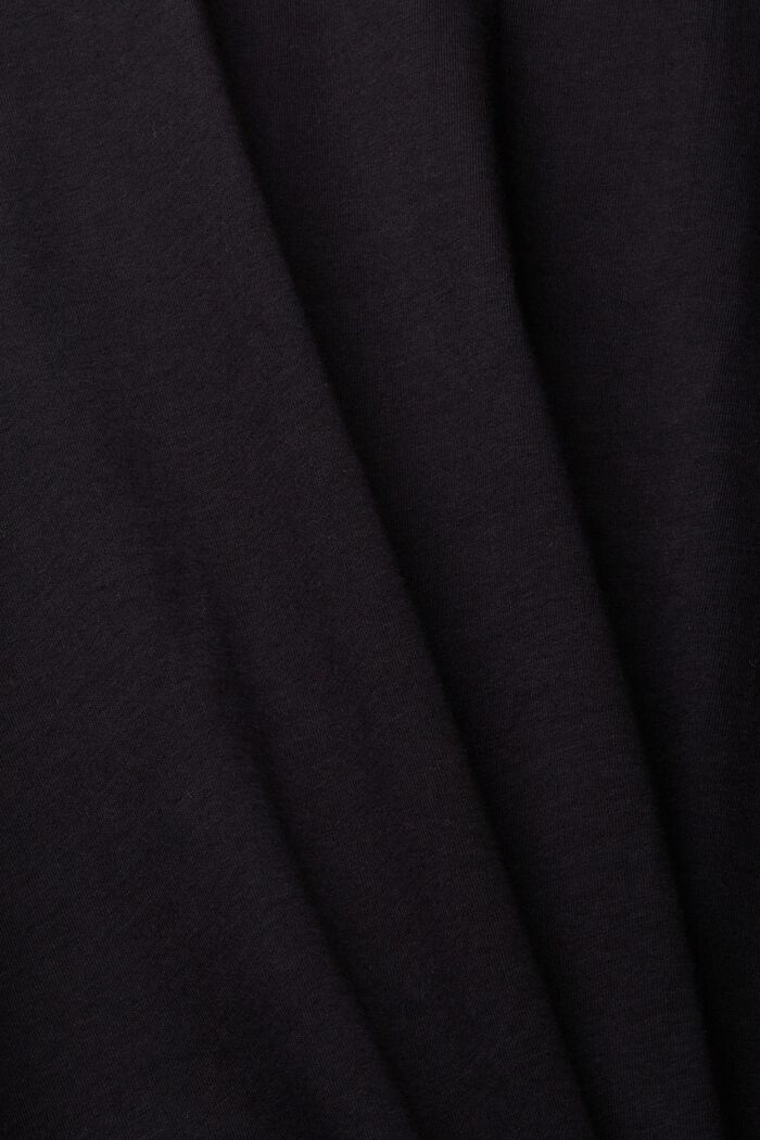 T-shirt in tinta unita, BLACK, detail image number 1