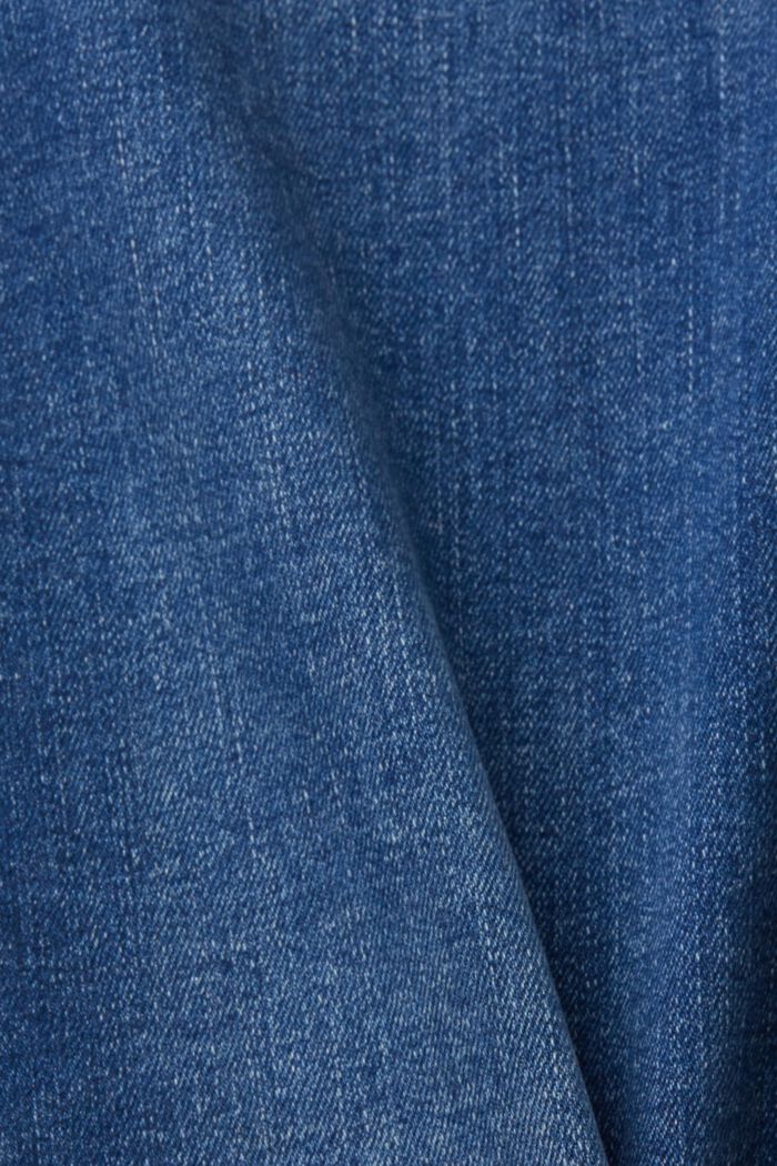 Jeans elasticizzati a gamba dritta, misto cotone, BLUE MEDIUM WASHED, detail image number 5