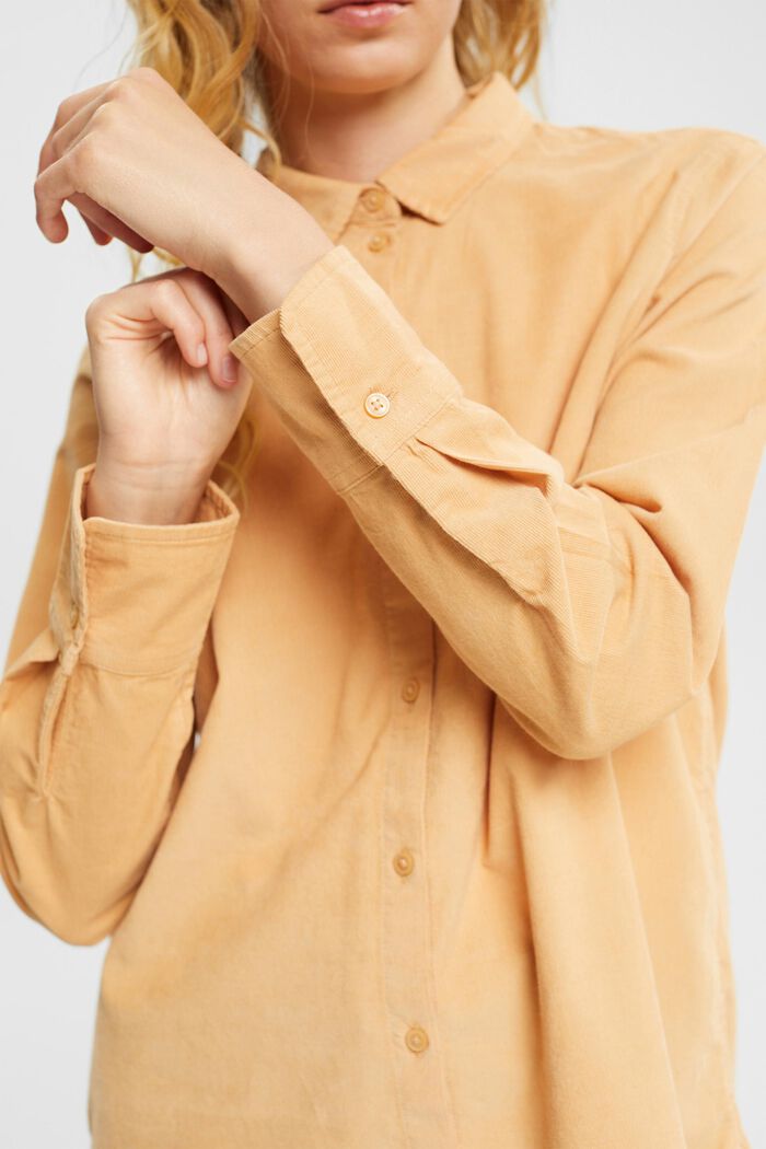 Blusa in velluto sottile, SAND, detail image number 0
