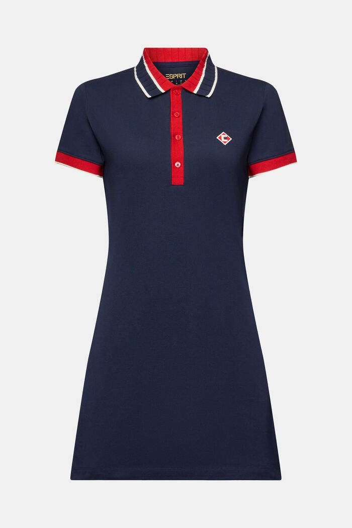 Abito mini a t-shirt stile polo, NAVY, detail image number 6