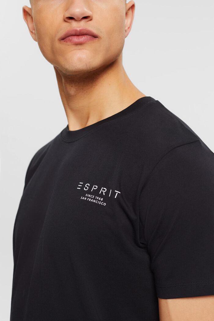 T-shirt in jersey con stampa del logo, BLACK, detail image number 1