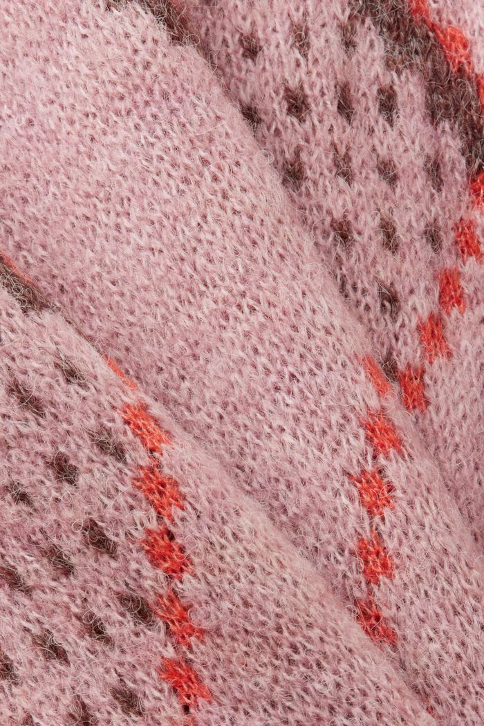 Pullover a quadri in misto lana, OLD PINK, detail image number 5