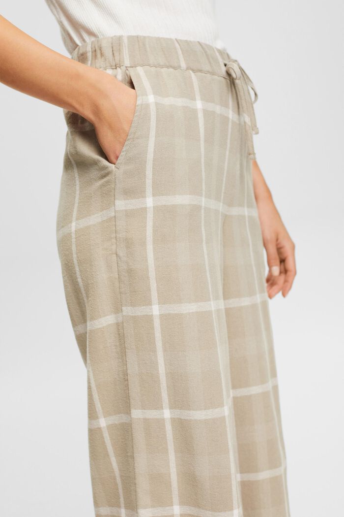 Pantaloni da pigiama a quadri in flanella di cotone, LIGHT KHAKI, detail image number 0