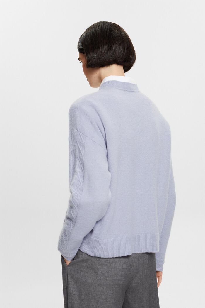 Pullover girocollo a maglia, LIGHT BLUE LAVENDER, detail image number 3