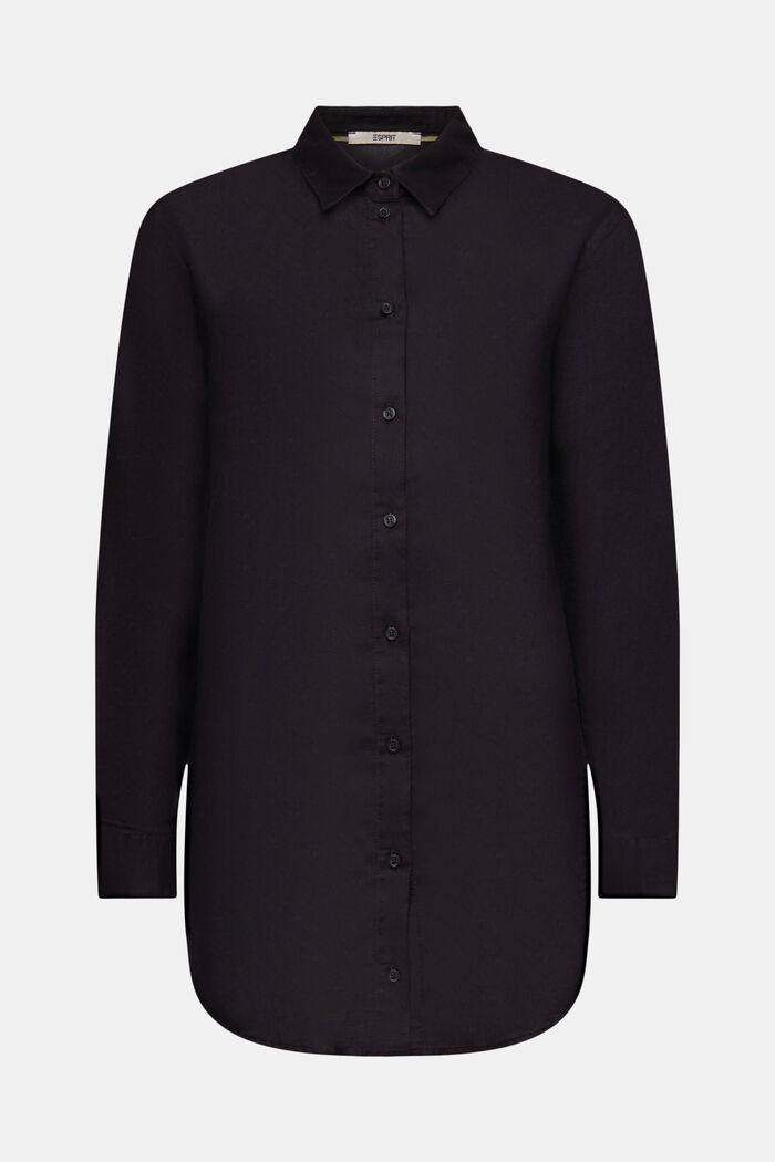 Camicia in lino e cotone, BLACK, detail image number 6