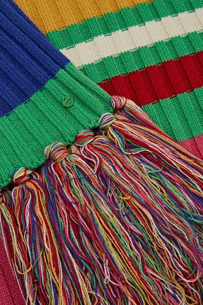 Sciarpa in maglia a coste arcobaleno, PINK FUCHSIA, detail image number 1