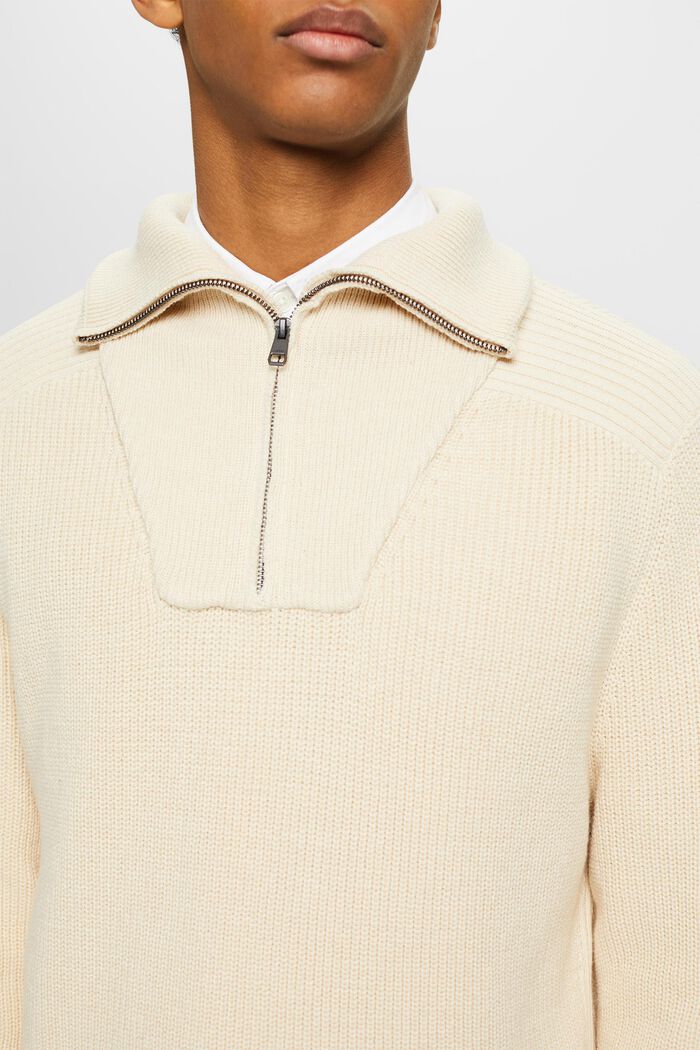 Pullover con zip di media lunghezza, LIGHT TAUPE, detail image number 2