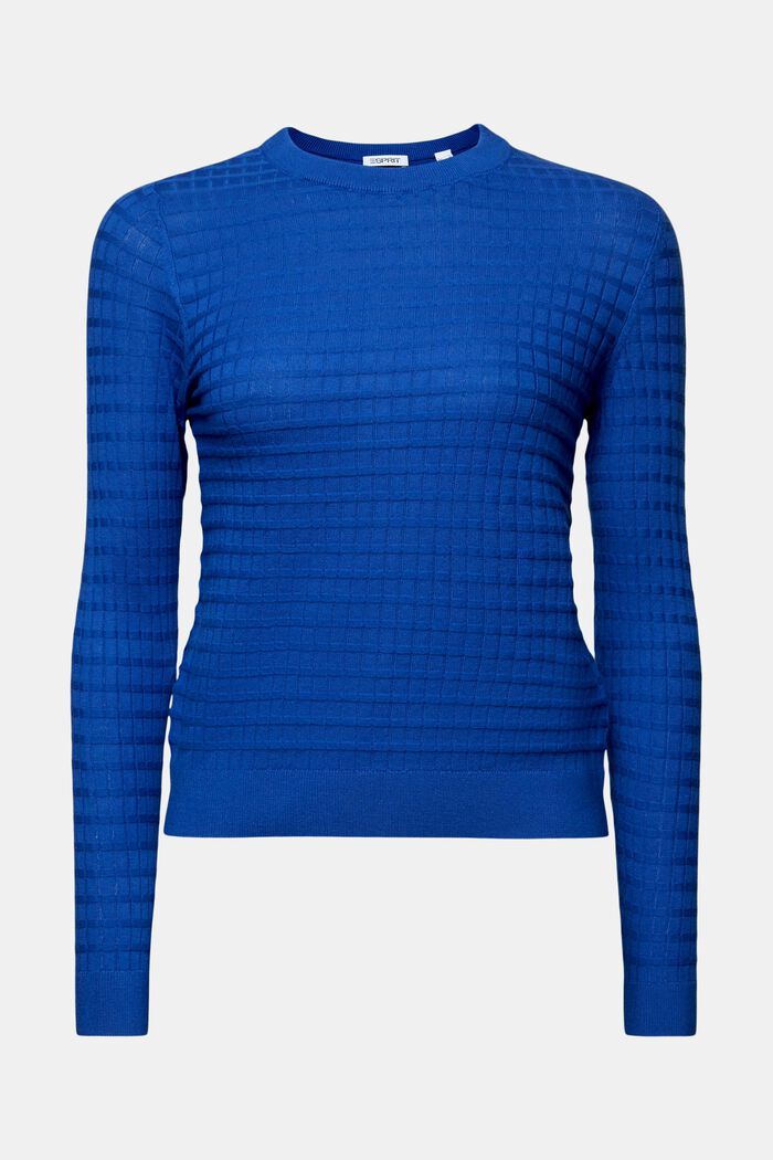 Pullover a maglia strutturata, BRIGHT BLUE, detail image number 6