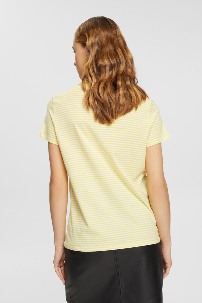 T-shirt a righe con fiore ricamato, LIGHT YELLOW, detail image number 3