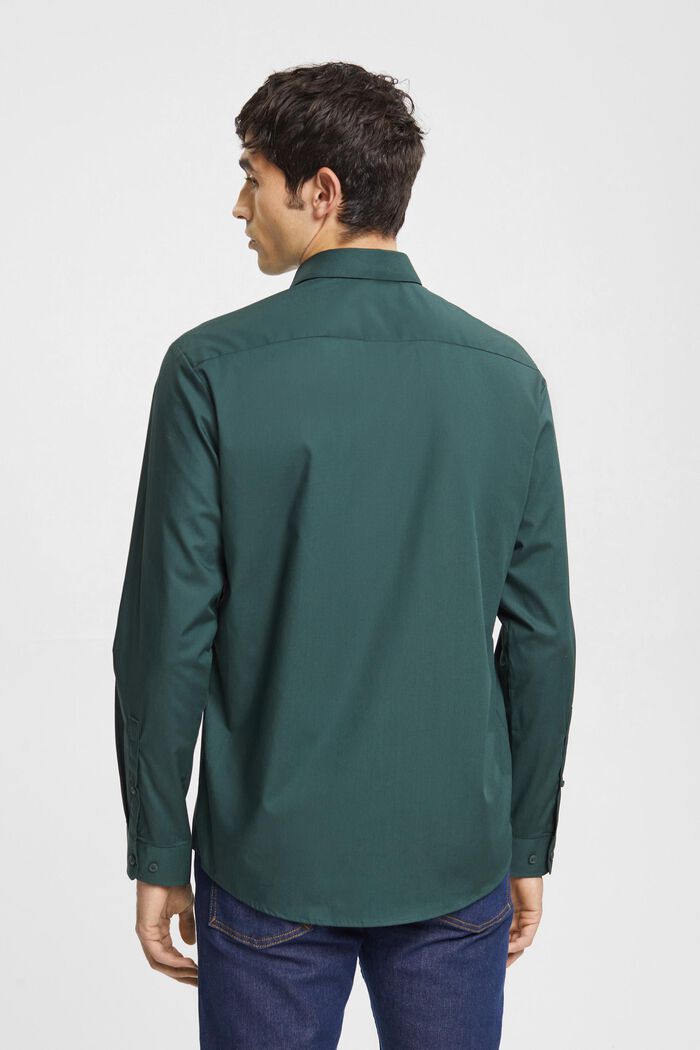 Camicia in cotone sostenibile, DARK TEAL GREEN, detail image number 3