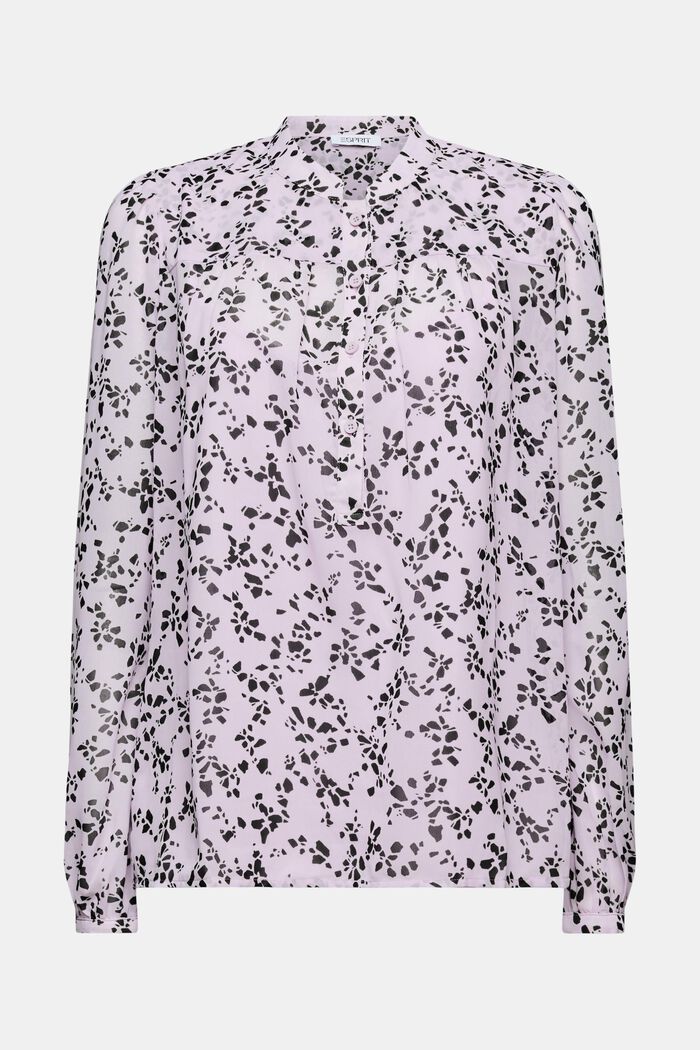 Blusa in chiffon con stampa, LAVENDER, detail image number 6