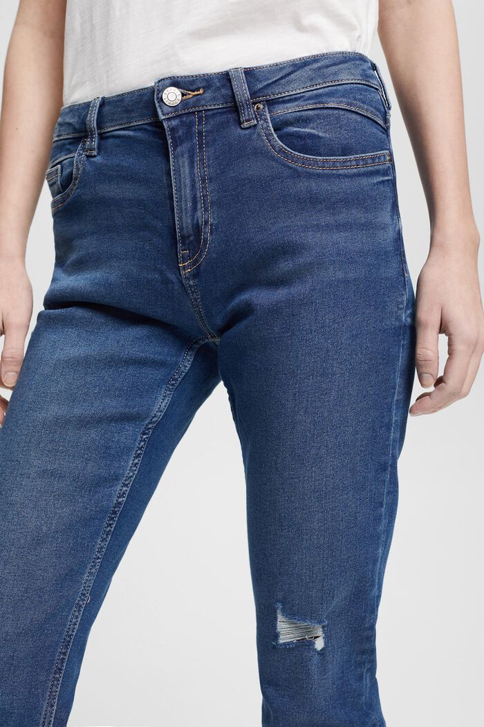 Jeans elasticizzati con cotone biologico, BLUE DARK WASHED, detail image number 0