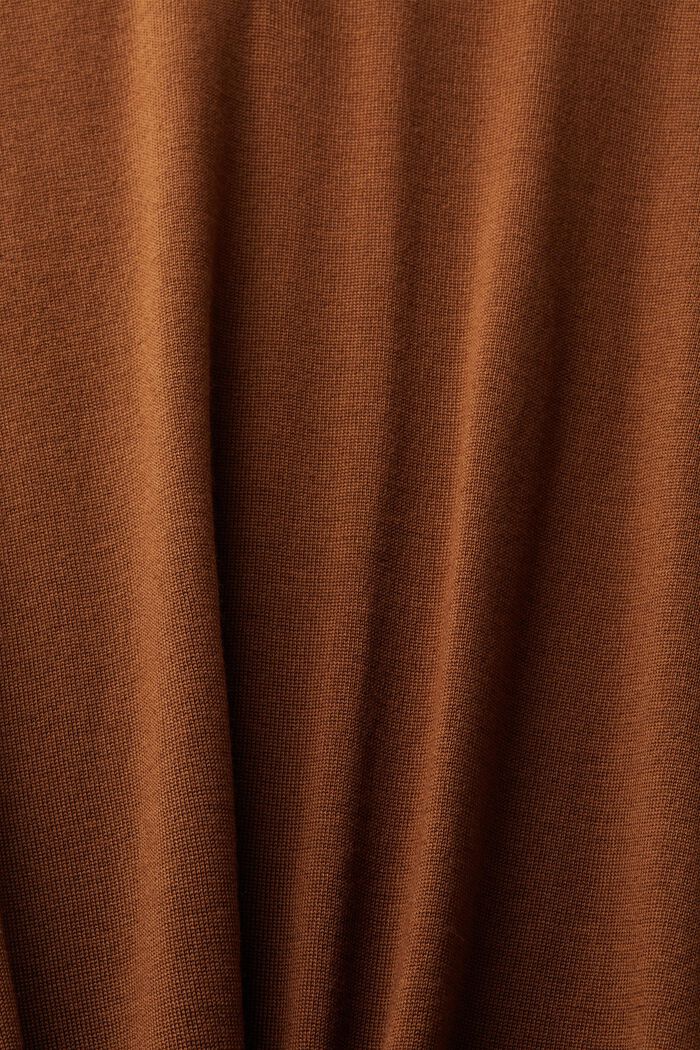Pullover con colletto stile polo in lana merino, BARK, detail image number 5