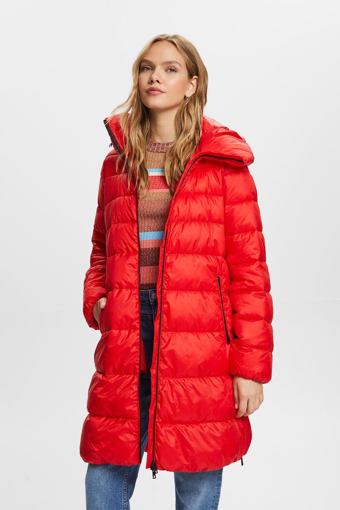 Riciclato: cappotto in piumino con cappuccio, RED, detail image number 0