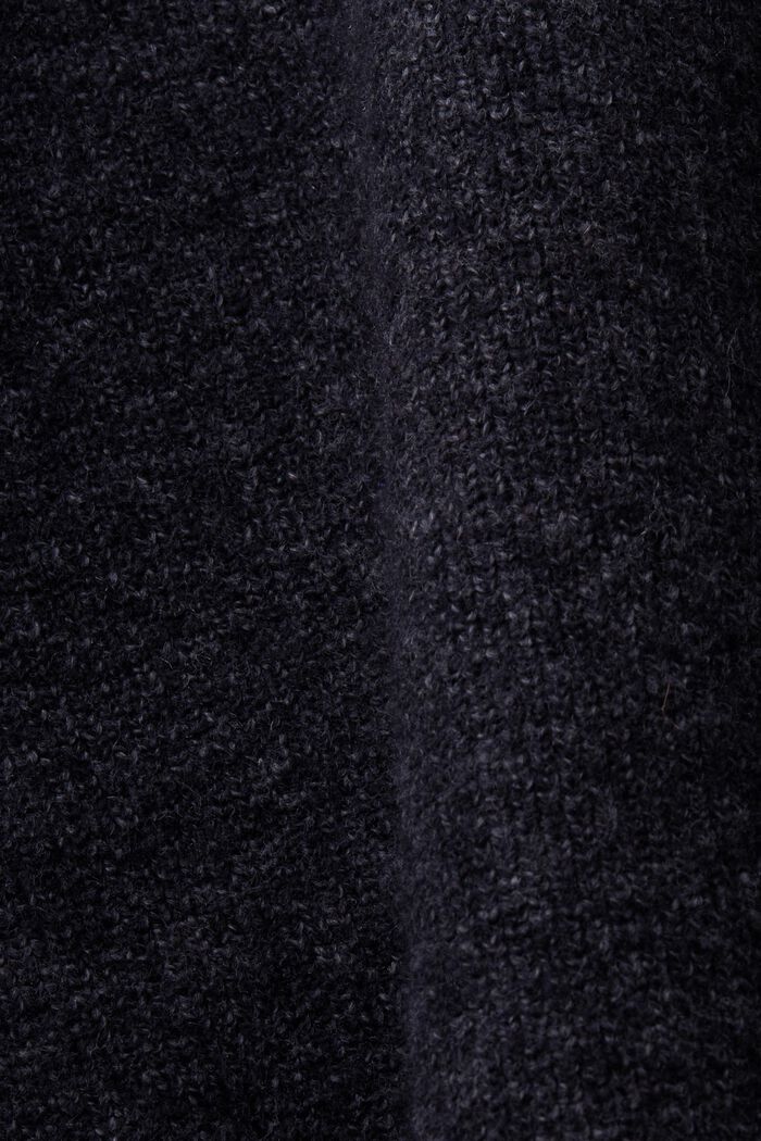 Cardigan stile bomber in maglia intrecciata, BLACK, detail image number 5