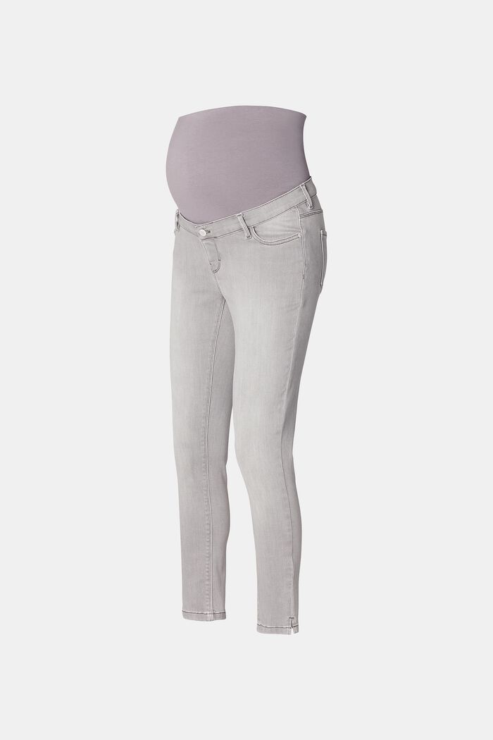 Jeans 7/8 con fascia premaman, GREY DENIM, overview