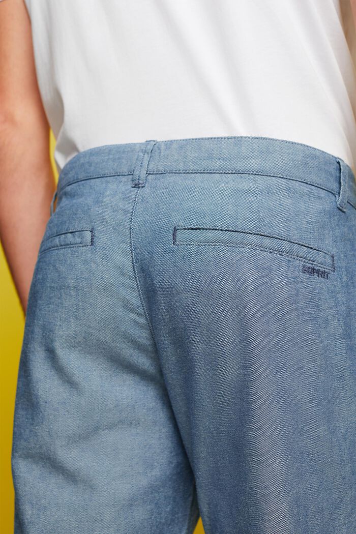 Pantaloni chino strutturati, 100% cotone, BLUE, detail image number 4