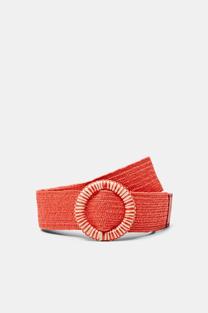Cintura con fibbia a blocco di colore, ORANGE RED, detail image number 0
