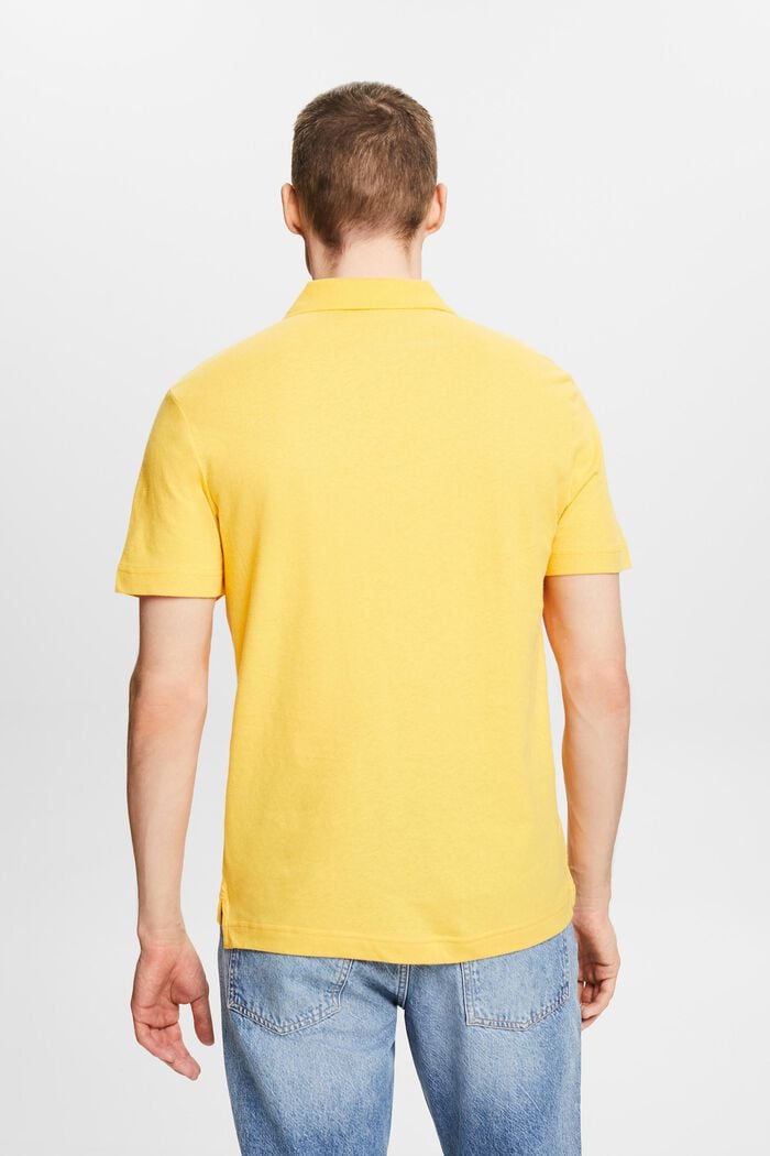 Polo in lino e cotone, SUNFLOWER YELLOW, detail image number 2