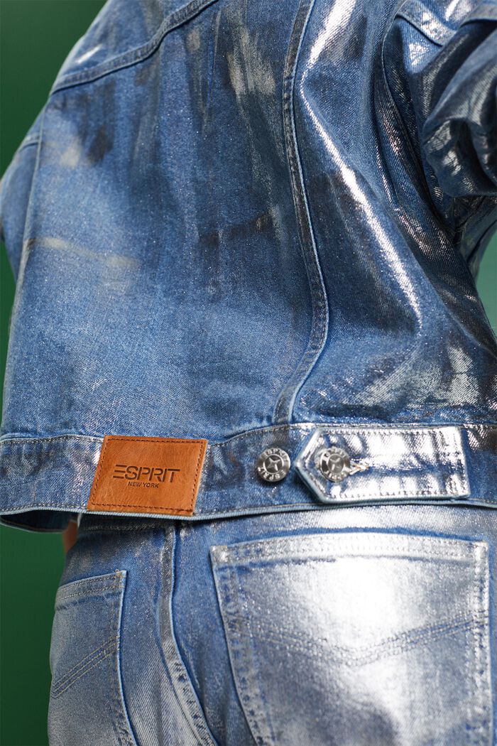 Giacca di jeans metallizzata, GREY RINSE, detail image number 5