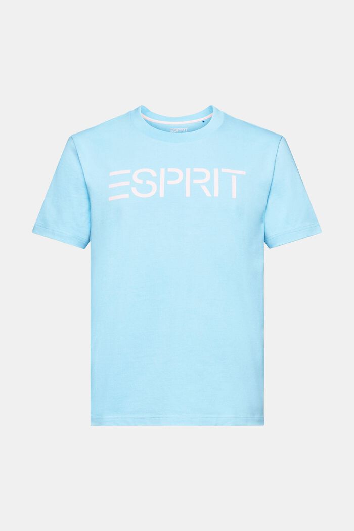 T-shirt unisex in jersey di cotone con logo, LIGHT TURQUOISE, detail image number 7
