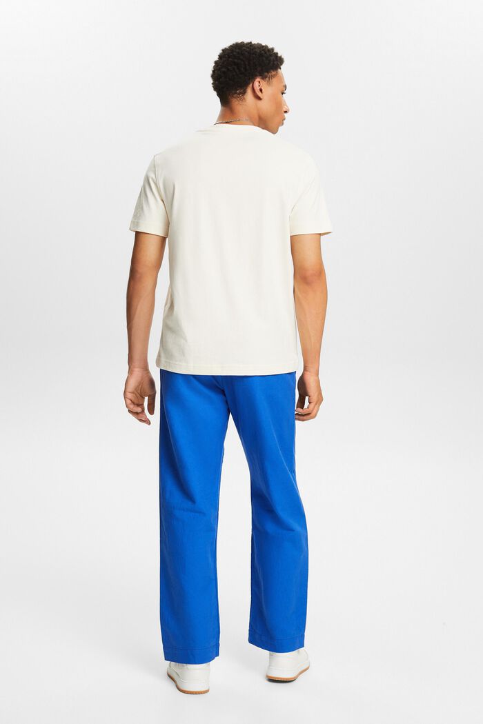 Pantaloni dritti in lino e cotone, BRIGHT BLUE, detail image number 2