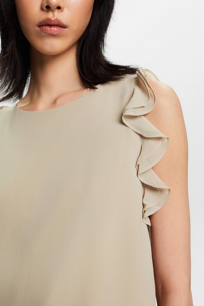 Maglia in chiffon con ruches, DUSTY GREEN, detail image number 2