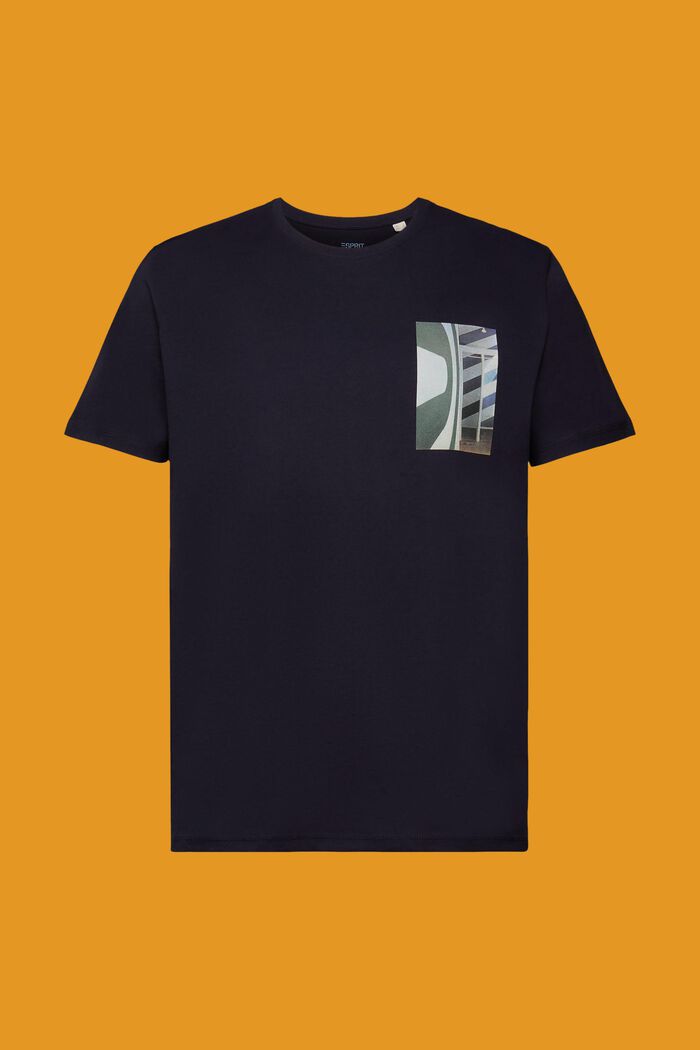 T-shirt girocollo, 100% cotone, NAVY, detail image number 6