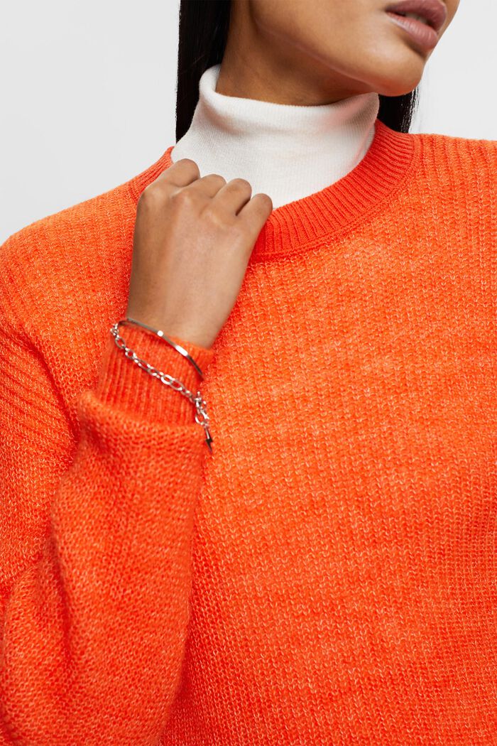 Pullover in misto mohair, ORANGE RED, detail image number 2