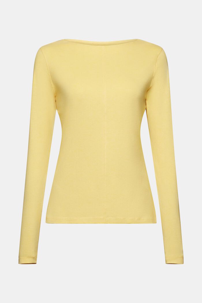 Maglia a manica lunga in cotone, YELLOW, detail image number 5