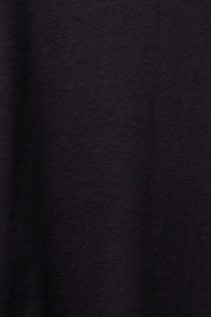 T-shirt con scollo a V in cotone biologico, BLACK, detail image number 4