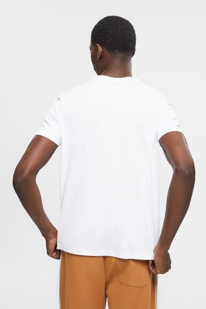 T-shirt slim fit in cotone Pima, WHITE, detail image number 3
