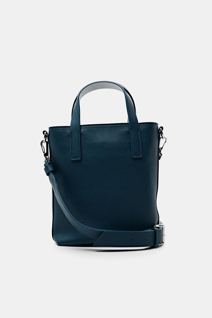 Piccola tote bag in similpelle, TEAL GREEN, detail image number 0