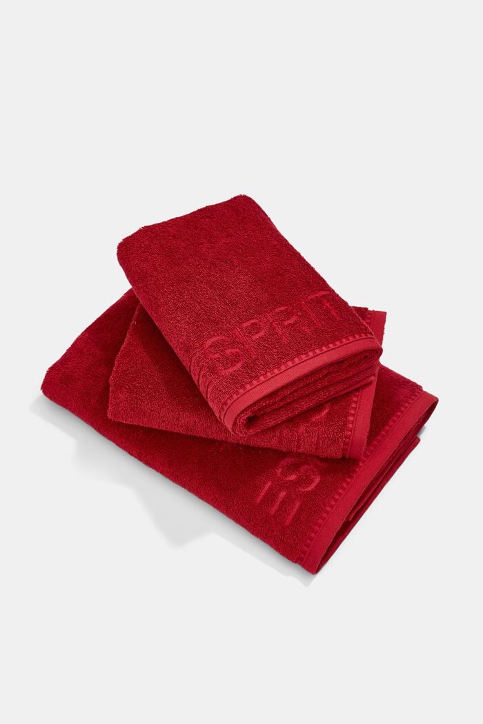 Con TENCEL™: set di 3 asciugamani in spugna, RUBIN, detail image number 0