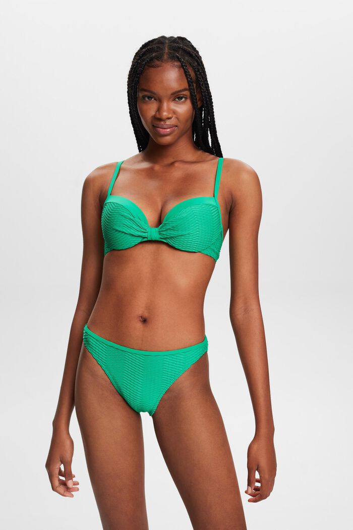 Riciclato: top da bikini imbottito con struttura, GREEN, detail image number 0
