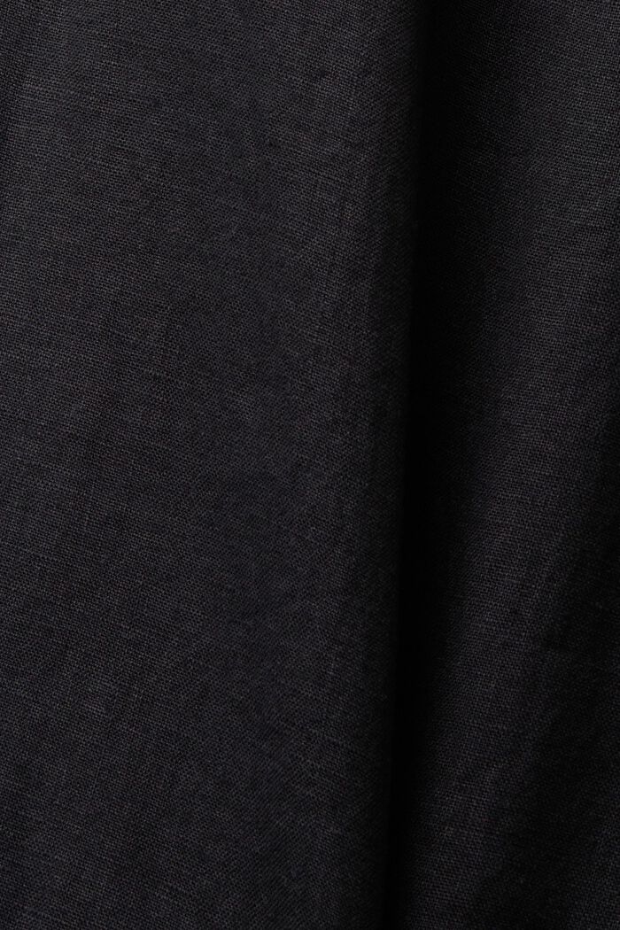 Pantaloni di lino dalla vestibilità ampia, BLACK, detail image number 5