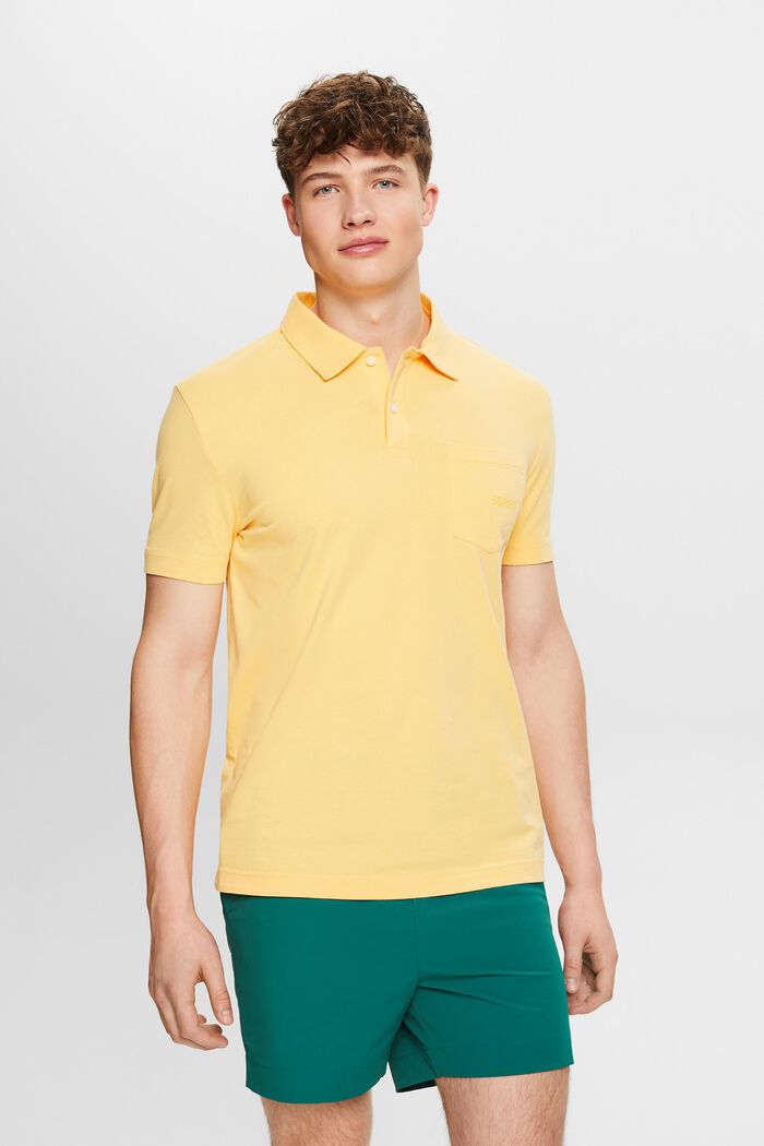 Polo in cotone con logo, SUNFLOWER YELLOW, detail image number 0